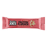 A bar of Mountain Joe's Strawberry White Chocolate Protein Flapjack