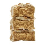 A stack of Mountain Joe's White Chocolate Peanut Protein Bars