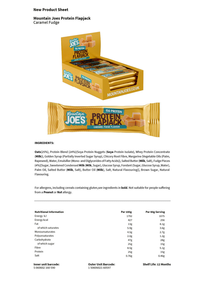 Caramel Fudge Protein Flapjack (16x60g)