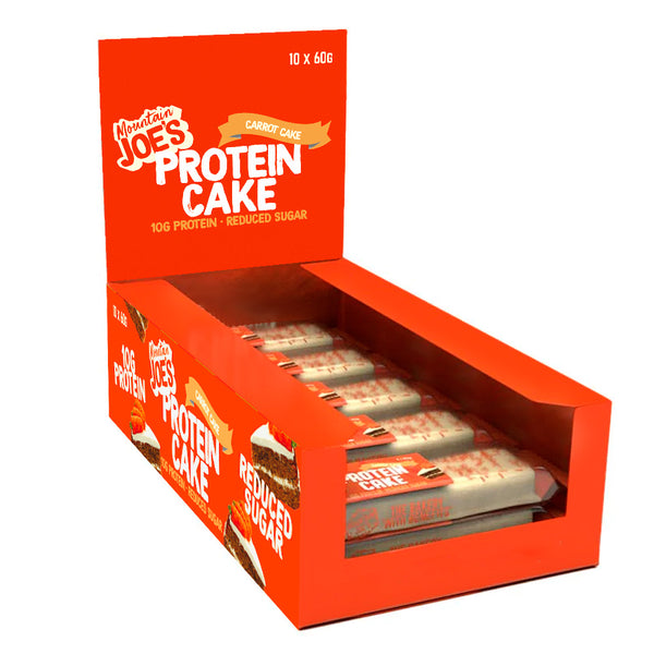 A box of Mountain Joe's Protein Carrot Cake bars
