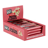 A box of Mountain Joe's Strawberry White Chocolate Protein Flapjacks