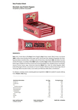 Ingredients and nutritional information for Mountain Joe's Strawberry White Chocolate Protein Flapjacks