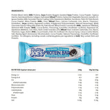 Ingredients and nutritional information for Mountain Joe's Chocolate Cookie Cream Protein Bars