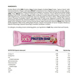Ingredients and nutritional information for Mountain Joe's Raspberry Ripple Protein Bars